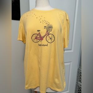 Life is good yellow T-shirt xl cotton.